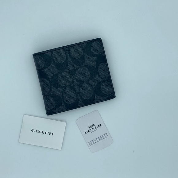 NWT COACH DOUBLE BILLFOLD WALLET IN SIGNATURE - Picture 9 of 11